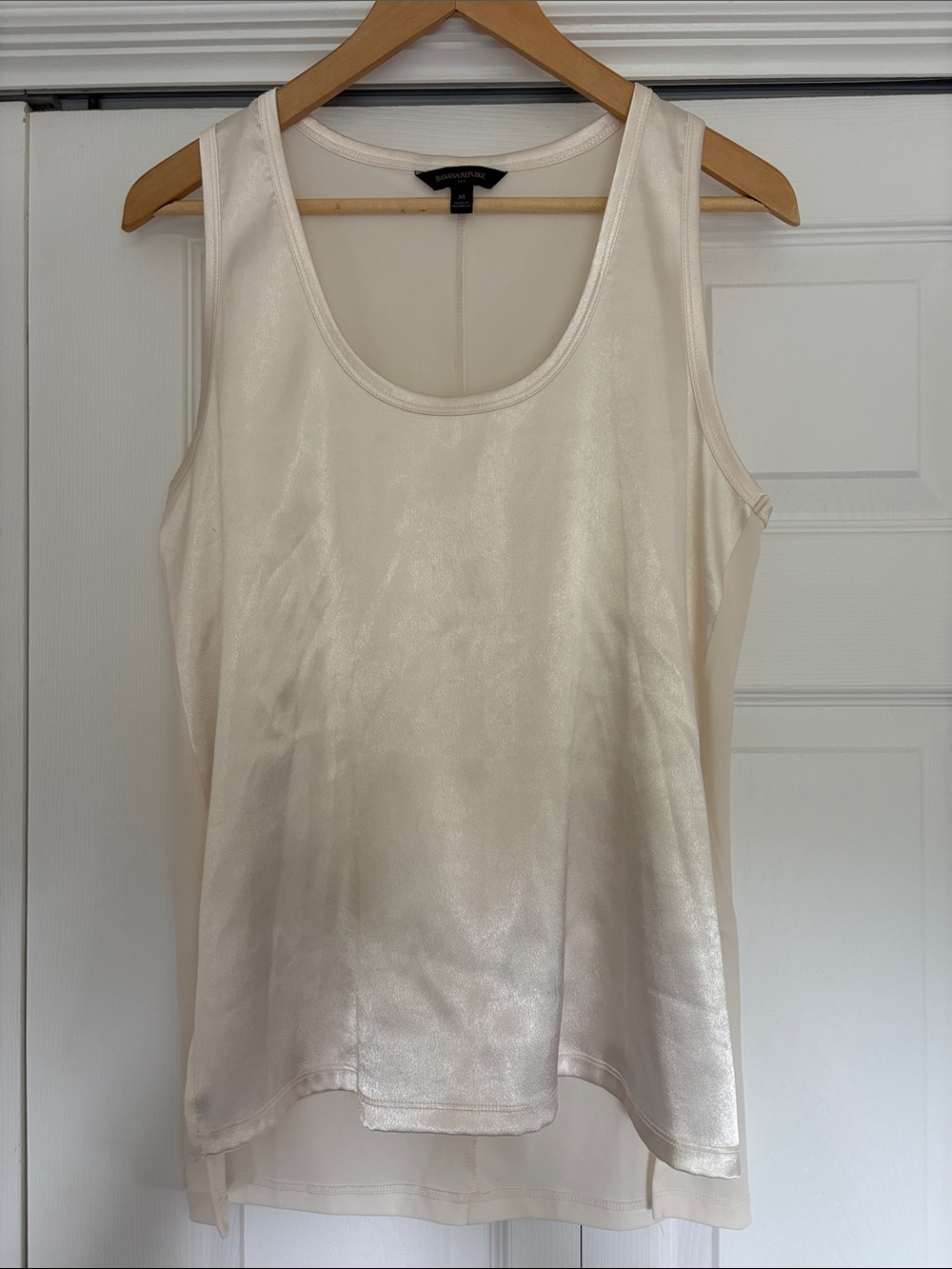Banana Republic Ivory Metallic Scoop Neck Tank